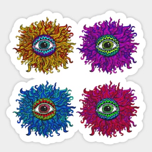 PSYCHEDELIC ART PSYCHEDELIC SUNFLOWERS - Pattern Sticker